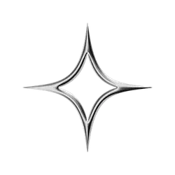Silver Quadrilateral Star - star - Lossless PNG
