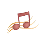 Musical Note - red - yellow - No Background PNG