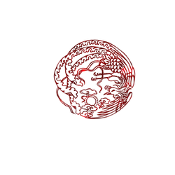 Dragon Pattern - circle - Transparent Layer PNG
