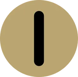 Black Vertical Line in Yellow Circle - visual focus - High Resolution PNG