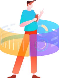 Man in Blue Top and Orange Pants - technology - High Resolution PNG