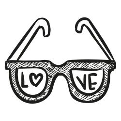 Love Glasses - heart shape - PNG Images