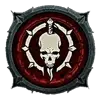 Skull Emblem - black - Transparent Background PNG