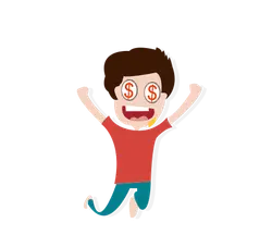 Money-Eyed Child - happy - Transparent Background PNG