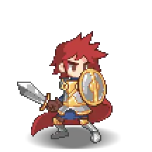 Red-Haired Knight - weapon - No Background PNG