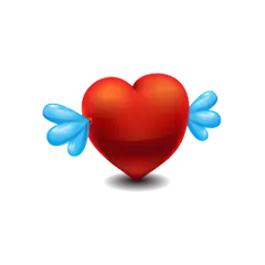 Heart with Wings Emoji - red - PNG