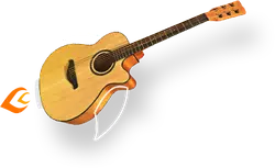 Flame Guitar - music - No Watermark PNG