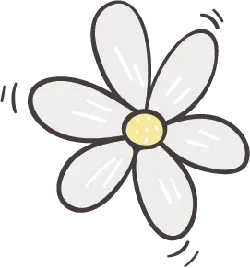 Cartoon Flower - simple - line - High Resolution PNG