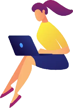 Purple Ponytail Girl - illustration - Transparent Layer PNG