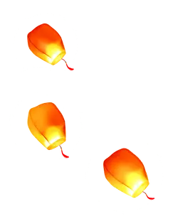 Lantern - flying - yellow - Transparent Layer PNG