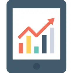 Tablet with Line Chart - growth - Free PNG