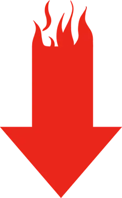 Red Flame Arrow - warning - PNG