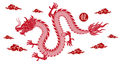 Red Dragon - traditional pattern - Transparent Layer PNG