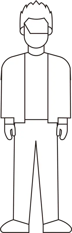 White Cartoon Character - line art - Lossless PNG
