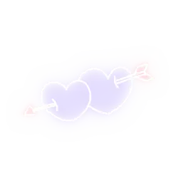 Two Hearts with Arrow - neon light - No Watermark PNG