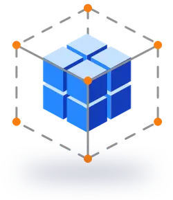 Cube Structure - orange - geometric shape - Free PNG