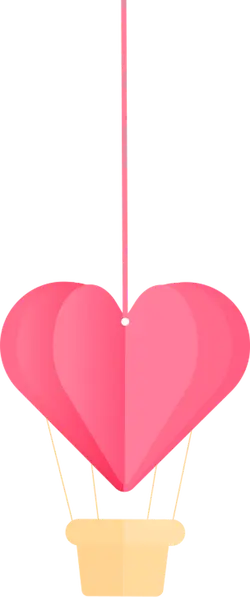 Heart-shaped Hot Air Balloon - flying object - Lossless PNG