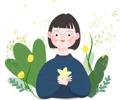 Girl with Star - night - Transparent Background PNG