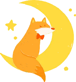 Fox on the Moon - fox - Transparent Layer PNG
