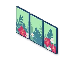 Triptych Window View - green - PNG