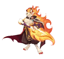 Fire Fox Warrior - magic - Transparent Layer PNG
