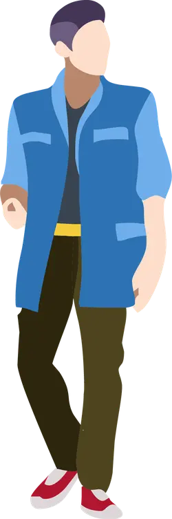 Man in Blue Jacket - cartoon - High Resolution PNG