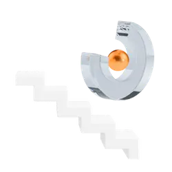 Orange Ball on Spiral Staircase - modern art - Transparent Layer PNG