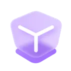Purple Cube - minimalist design - PNG