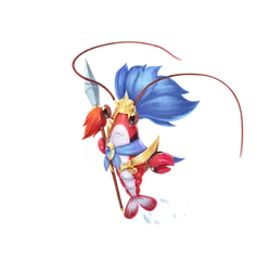 Red and Blue Fish Hero - hero - No Background PNG