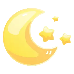 Crescent Moon and Stars - cartoon - High Resolution PNG