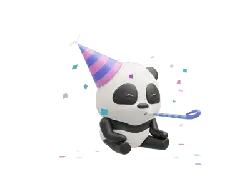 Panda with Party Hat and Noisemaker - party - No Watermark PNG