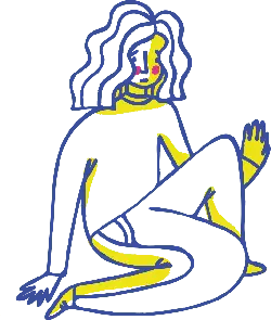 Sitting Female Illustration - minimalism - No Background PNG