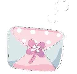 Pink Envelope - flower - No Watermark PNG