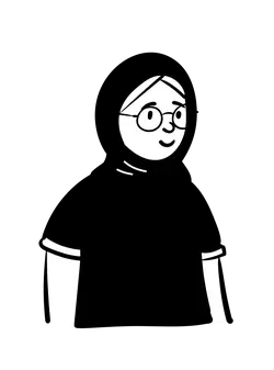 Glasses Girl - glasses - black and white - Transparent Background PNG