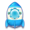 Blue Rocket Ship - flying vehicle - No Background PNG