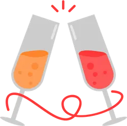 Champagne Glasses Toasting - happiness - PNG