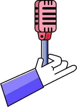 Hand Holding Microphone Gesture - music - High Resolution PNG