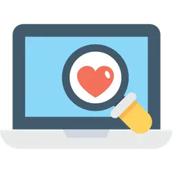 Magnifying Glass with Heart - pattern - Lossless PNG