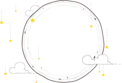 Moon and Stars - night sky - clouds - High Resolution PNG