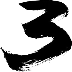 Number 3 - line - Transparent Background PNG