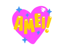 Pink Heart AMEI - stars - High Resolution PNG