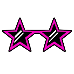 Pink Star Glasses - trend - Transparent Layer PNG