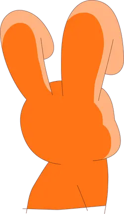 Orange Yellow Rabbit - simple - High Resolution PNG