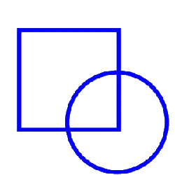 Square and Circle - line - Lossless PNG