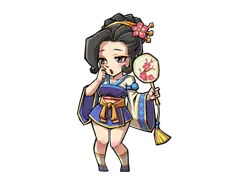 Cartoon Girl with Fan - girl - Transparent Layer PNG