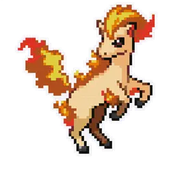Fire Horse - pixel art - High Resolution PNG
