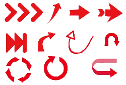 Red Arrow Icon Set - indication - No Watermark PNG