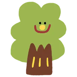 Smiling Tree - green - PNG