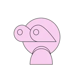Pink Robot - minimalist - Transparent Background PNG