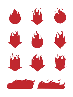 Fire Icon Set - graphic design - PNG